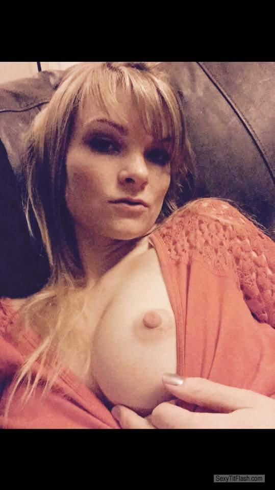 Tit Flash: My Small Tits (Selfie) - Topless Mary from United States